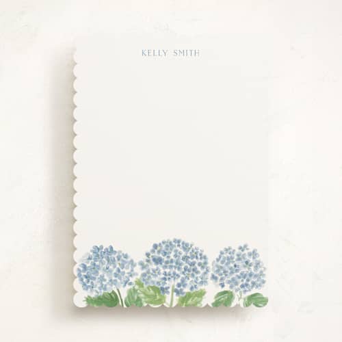This is a sky personalized stationery thank you cards with standard by Lydia Carns called hydrangea love printing on signature in 5x7