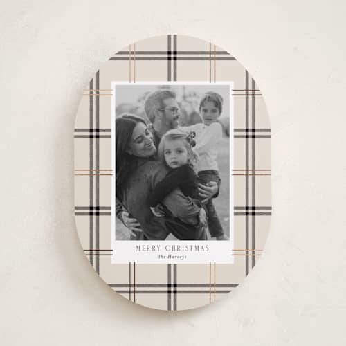 This is a vanilla foil pressed holiday cards with foil pressed by Cindy Reynolds called window pane printing on recycled smooth signature in standard