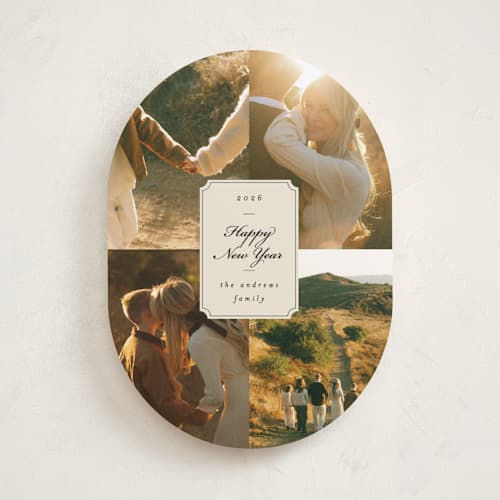 This is a eggnog holiday photo cards with standard by Ashley Iwafuchi called vintage wishes printing on recycled smooth signature in standard