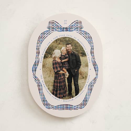This is a bluebell holiday photo cards with standard by Pati Cascino called angelina printing on recycled smooth signature in standard