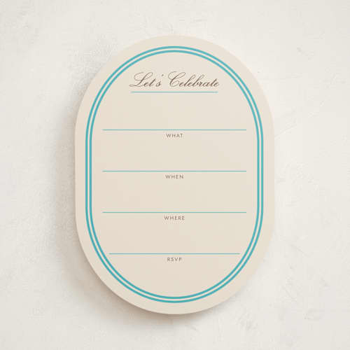 This is a costa blank hosting stationery with standard by Megan Davis called bocce printing on signature in standard