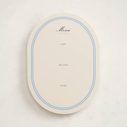 This is a lake blank hosting stationery with standard by Megan Davis called bocce printing on signature in standard