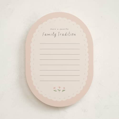 This is a blush baby shower game activity cards with standard by JeAnna Casper called woodland fawn printing on signature in standard