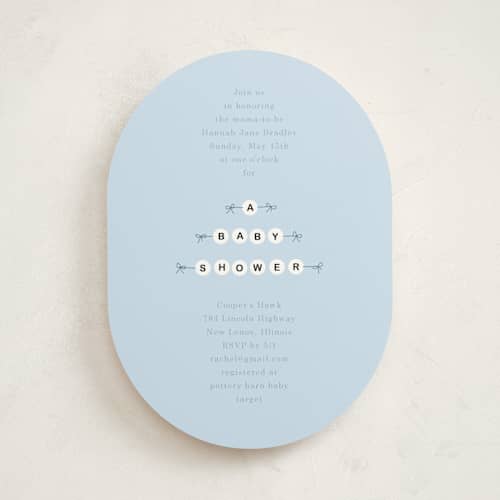 This is a aqua baby shower invitations with standard by Baumbirdy called mom era printing on signature in standard