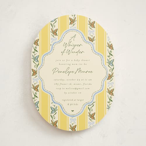 This is a willow baby shower invitations with standard by Vera Lim called whisper printing on signature in standard