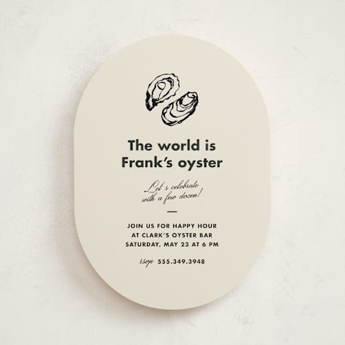 This is a caviar graduation invitations with standard by Megan Davis called oyster printing on signature in standard
