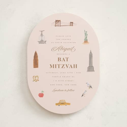 This is a petal bar mitzvah bat mitzvah invitations with standard by Teju Reval called painted nyc printing on signature in standard