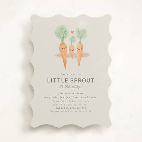 This is a grain baby shower invitations with standard by Itsy Belle Studio called little sprout printing on signature in standard