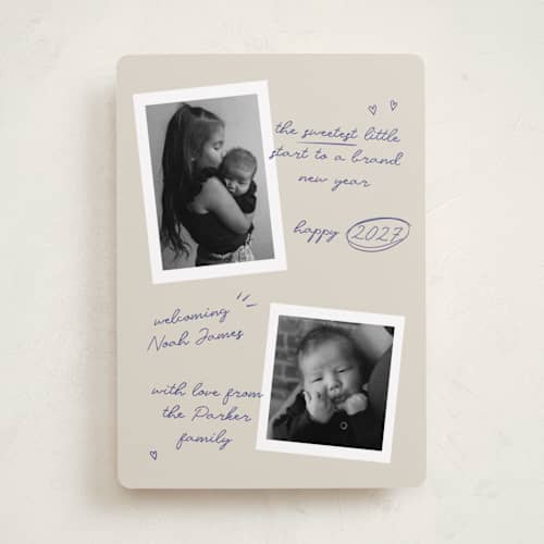 This is a eggnog babys first christmas with standard by Mai Design called tender new year printing on recycled smooth signature in standard