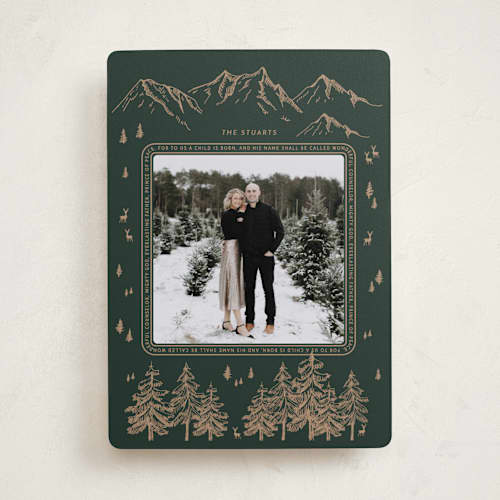 This is a pine photo christmas cards with standard by Sherley Ferreira called the heaven and nature sing printing on recycled smooth signature in standard
