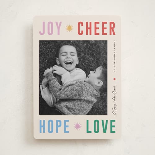 This is a sparkler photo christmas cards with standard by Pixel and Hank called peace poster printing on recycled smooth signature in standard