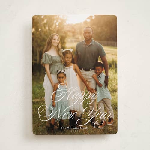 This is a snow photo christmas cards with standard by Robert and Stella called quinn printing on recycled smooth signature in standard