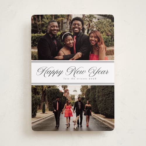 This is a cloud photo christmas cards with standard by Nicole Walsh called two photo split printing on recycled smooth signature in standard