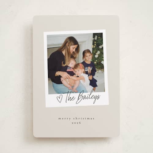 This is a cream photo christmas cards with standard by Karidy Walker called holiday snapshot printing on recycled smooth signature in standard