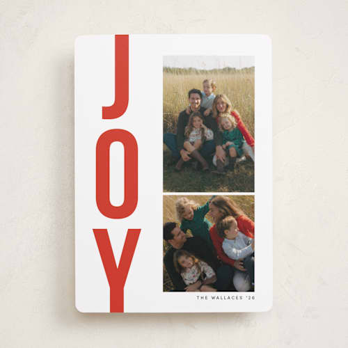 This is a holly berry photo christmas cards with standard by Morgan Kendall called bold type printing on recycled smooth signature in standard