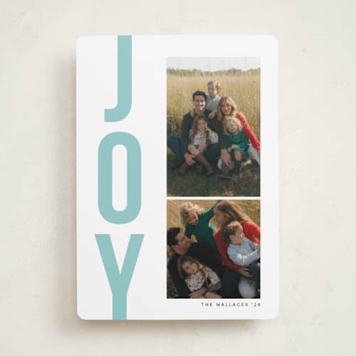 This is a icicle photo christmas cards with standard by Morgan Kendall called bold type printing on recycled smooth signature in standard