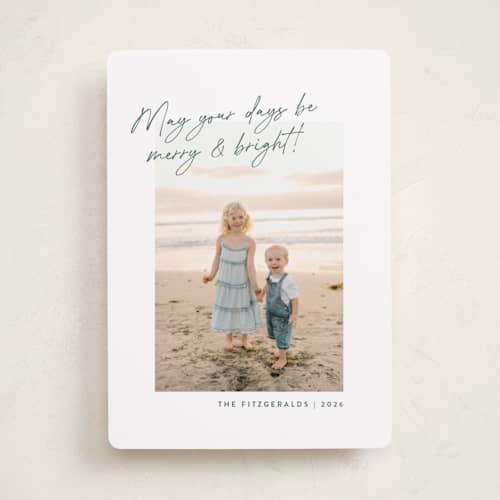 This is a forest photo christmas cards with standard by Jackie Crawford called top script note printing on recycled smooth signature in standard