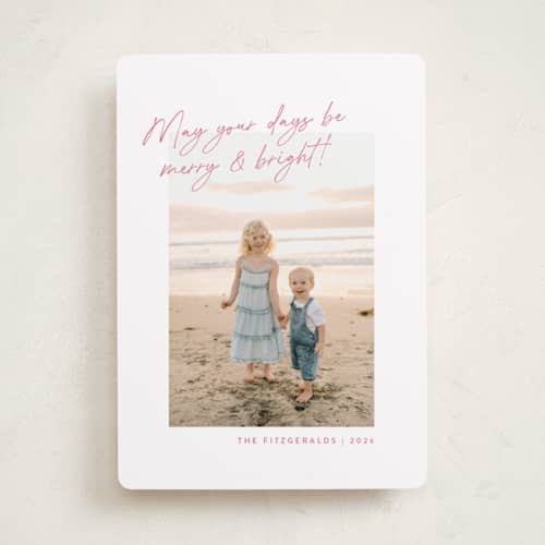 This is a peony photo christmas cards with standard by Jackie Crawford called top script note printing on recycled smooth signature in standard
