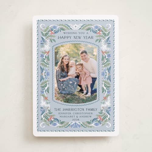 This is a frost photo christmas cards with standard by Paper Sun Studio called charming dove border printing on recycled smooth signature in standard