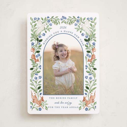 This is a frost photo christmas cards with standard by Sarah Knight called noelle printing on recycled smooth signature in standard