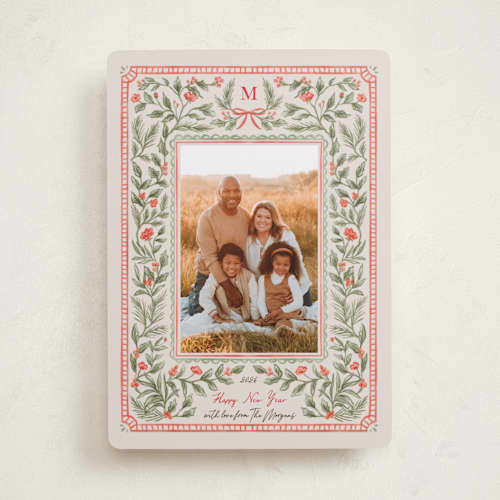 This is a garden photo christmas cards with standard by Elly called botanical tidings printing on recycled smooth signature in standard