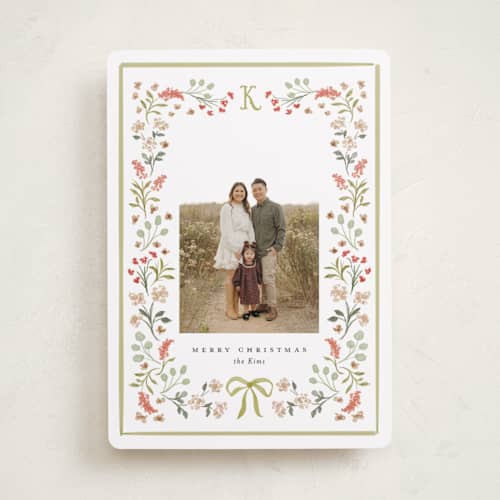 This is a sage photo christmas cards with standard by Melanie Kosuge called lafayette printing on recycled smooth signature in standard