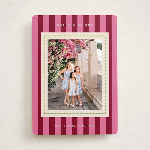 This is a candy cane photo christmas cards with standard by Jenna Holcomb called bold stripe printing on recycled smooth signature in standard