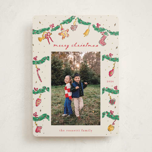 This is a cookie dough photo christmas cards with standard by Sarah Rosenthal called oh christmas tree printing on recycled smooth signature in standard