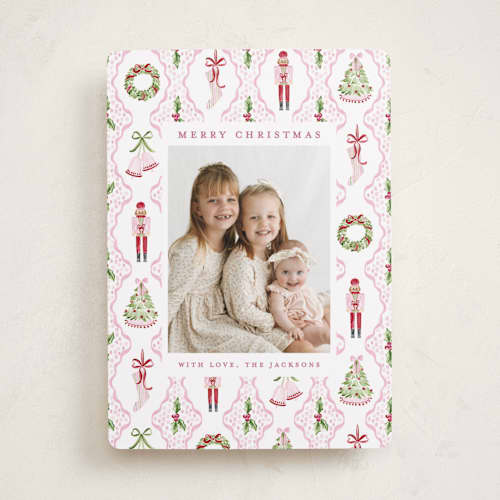 This is a powder photo christmas cards with standard by Sarah Knight called patterned icons printing on recycled smooth signature in standard