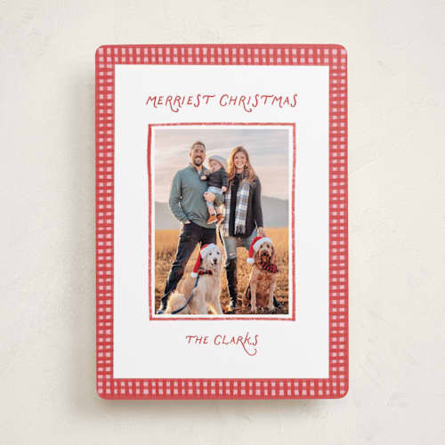This is a peppermint photo christmas cards with standard by Olivia Williams called picnic printing on recycled smooth signature in standard