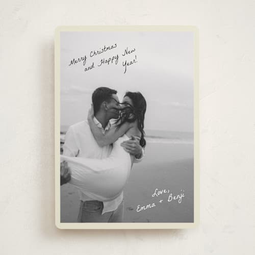 This is a vanilla photo christmas cards with standard by Helena Vitto called the handwritten note printing on recycled smooth signature in standard