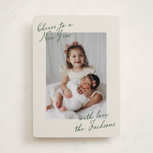 This is a pine needle photo christmas cards with standard by Deynaaz Daraei called luant printing on recycled smooth signature in standard
