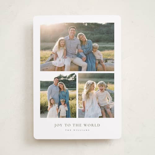 This is a cedar photo christmas cards with standard by Wildfield Paper Co called pinion printing on recycled smooth signature in standard