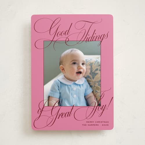 This is a gumdrop photo christmas cards with standard by Megan Davis called praline printing on recycled smooth signature in standard