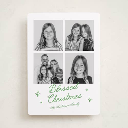 This is a fern photo christmas cards with standard by Cass Loh called bright handwriting printing on recycled smooth signature in standard