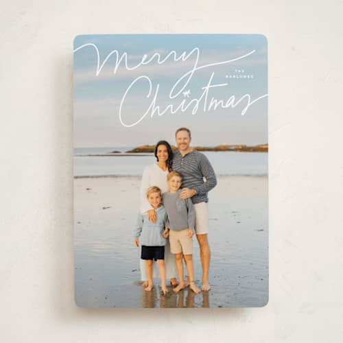 This is a cloud photo christmas cards with standard by Annie Clark called off script printing on recycled smooth signature in standard