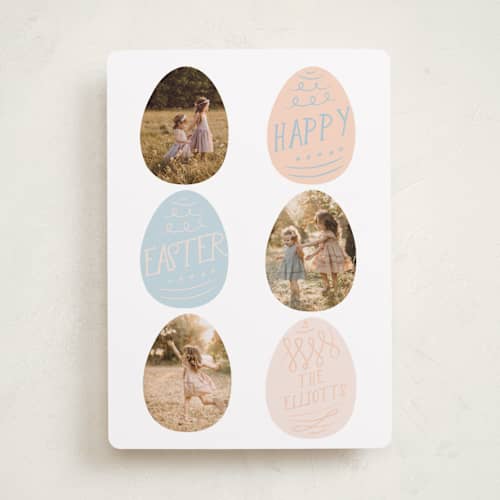 This is a peach easter photo cards with standard by Angela Thompson called vintage  easter printing on recycled smooth signature in standard