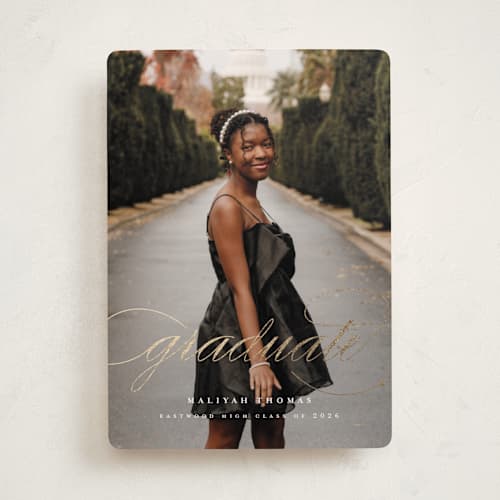 This is a classic graduation announcements with foil pressed by letterfix called sol printing on recycled smooth signature in standard