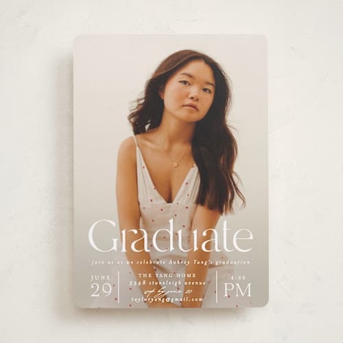 This is a dove graduation invitations with standard by Erin L. Wilson called typeset printing on recycled smooth signature in standard