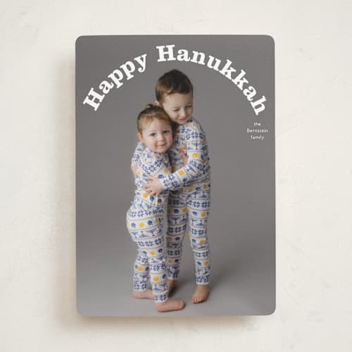 This is a starlight hanukkah cards with standard by Benita Crandall called curved type printing on recycled smooth signature in standard