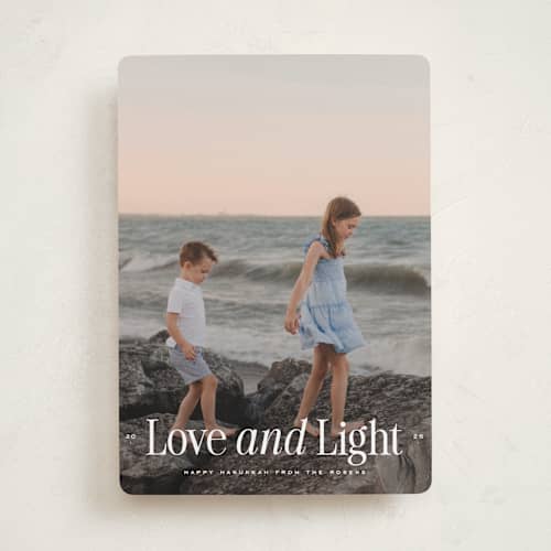 This is a cotton hanukkah cards with standard by Blustery August called times printing on recycled smooth signature in standard