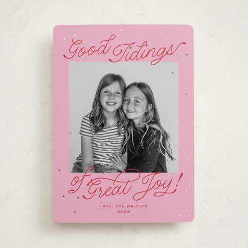 This is a gumdrop foil pressed holiday cards with foil pressed by Megan Davis called calder printing on recycled smooth signature in standard