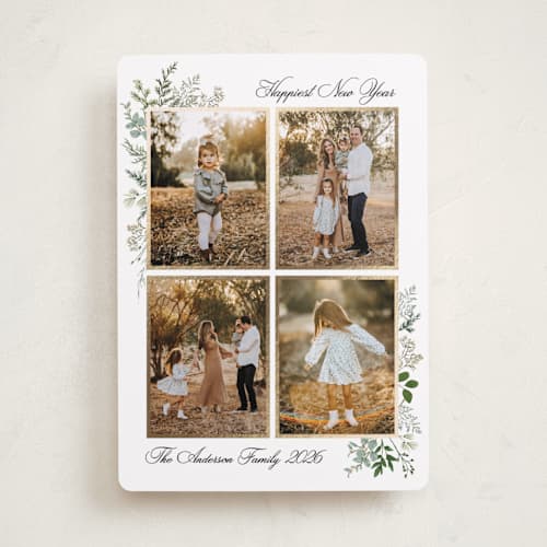 This is a snow foil pressed holiday cards with foil pressed by Susan Moyal called natural holiday printing on recycled smooth signature in standard