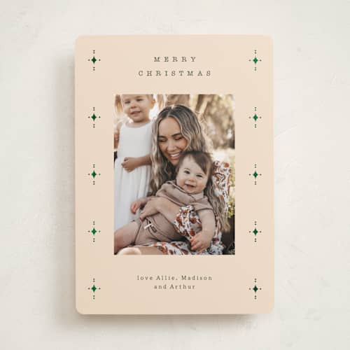 This is a marshmallow foil pressed holiday cards with foil pressed by Carrie ONeal called maple bourbon printing on recycled smooth signature in standard