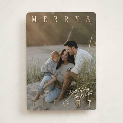 This is a snow foil pressed holiday cards with foil pressed by Robert and Stella called brighton printing on recycled smooth signature in standard