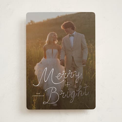 This is a snow foil pressed holiday cards with foil pressed by Ekko Studio called whimsy printing on recycled smooth signature in standard