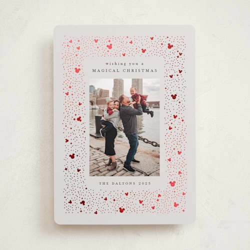 This is a mist foil pressed holiday cards with foil pressed by JeAnna Casper called magic printing on recycled smooth signature in standard