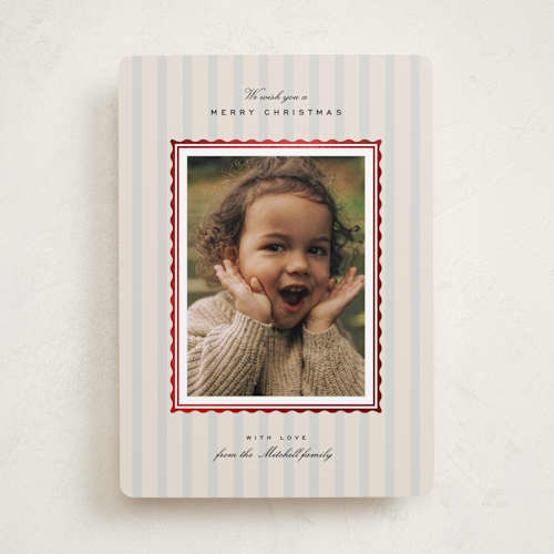 This is a coastal foil pressed holiday cards with foil pressed by Everett Paper Goods called margate printing on recycled smooth signature in standard