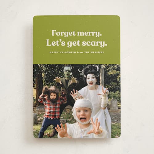 This is a slime halloween party invitations cards with standard by Lea Delaveris called get scary printing on recycled smooth signature in standard
