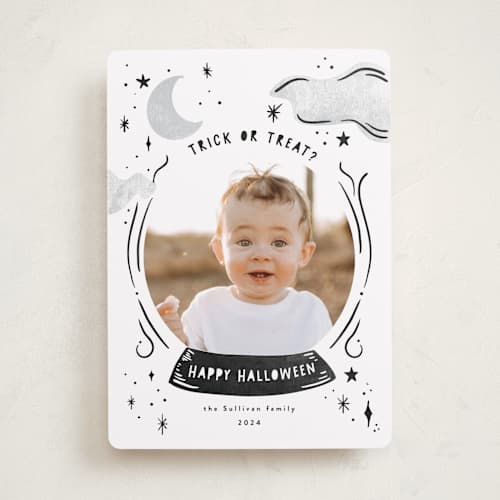 This is a fog halloween party invitations cards with standard by Tamara Hilje called fortune printing on recycled smooth signature in standard